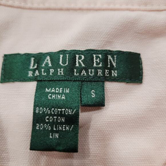 Lauren Ralph Lauren Cotton Linen Blend Belted Pastel Pink Coat Size Small - Picture 5 of 9